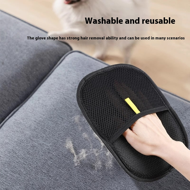 Electrostatic pet hair removal grooming glove