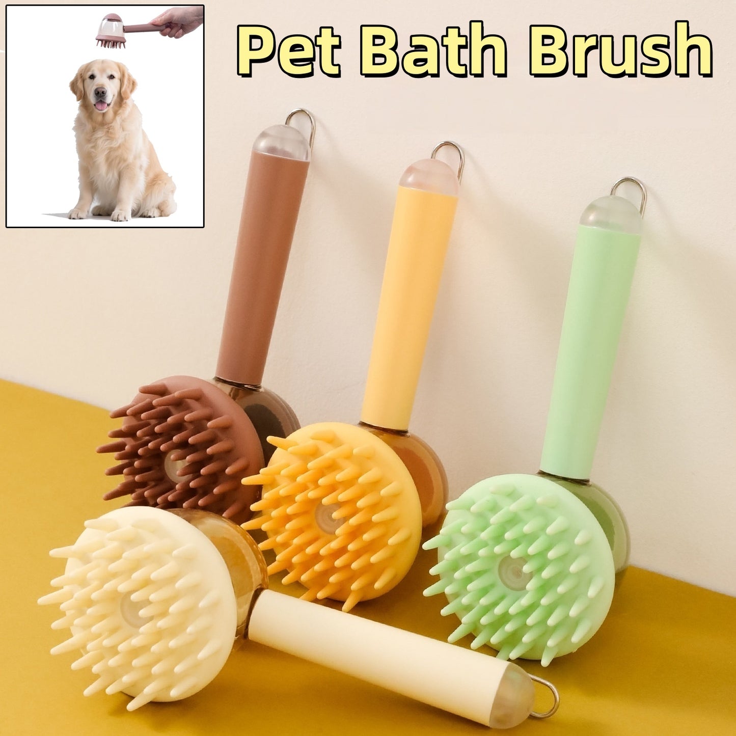 3 In 1 Pets Bath Brush For Dogs And Cats Shower