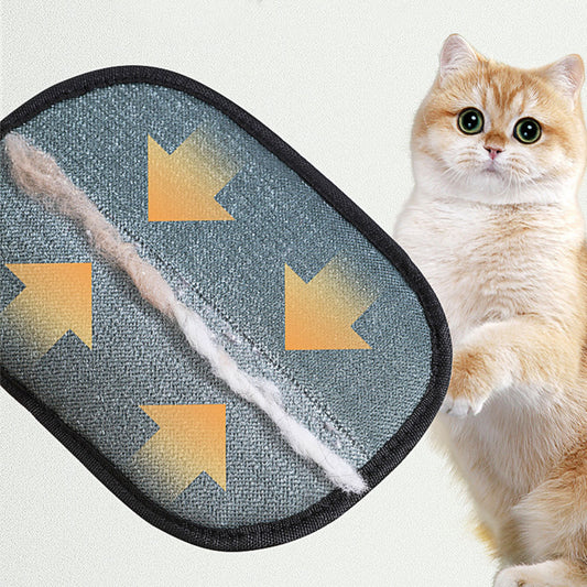Electrostatic pet hair removal grooming glove