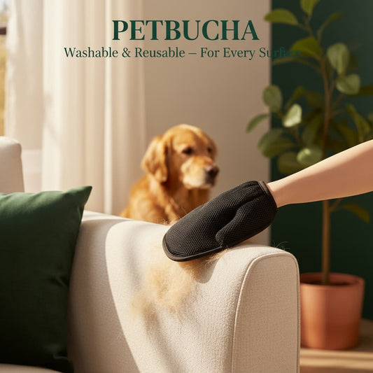 Electrostatic pet hair removal grooming glove